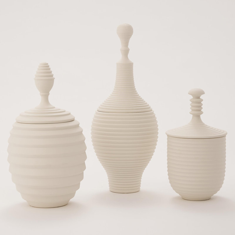 Orion 20.5" Ceramic Jar, White