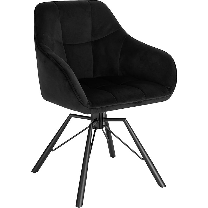 Alliene 48cm H Velvet Upholstered Armchair, Black, 2