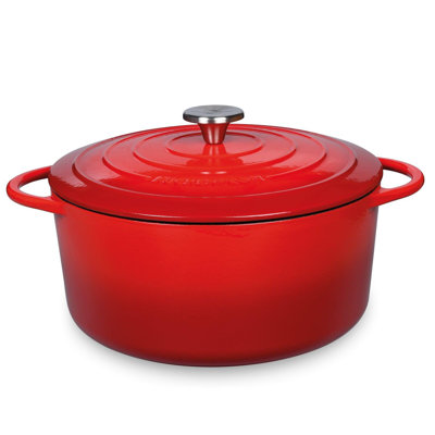 Cocotte ronde Provence, rouge classique, 11 po de diamètre, 7 pte