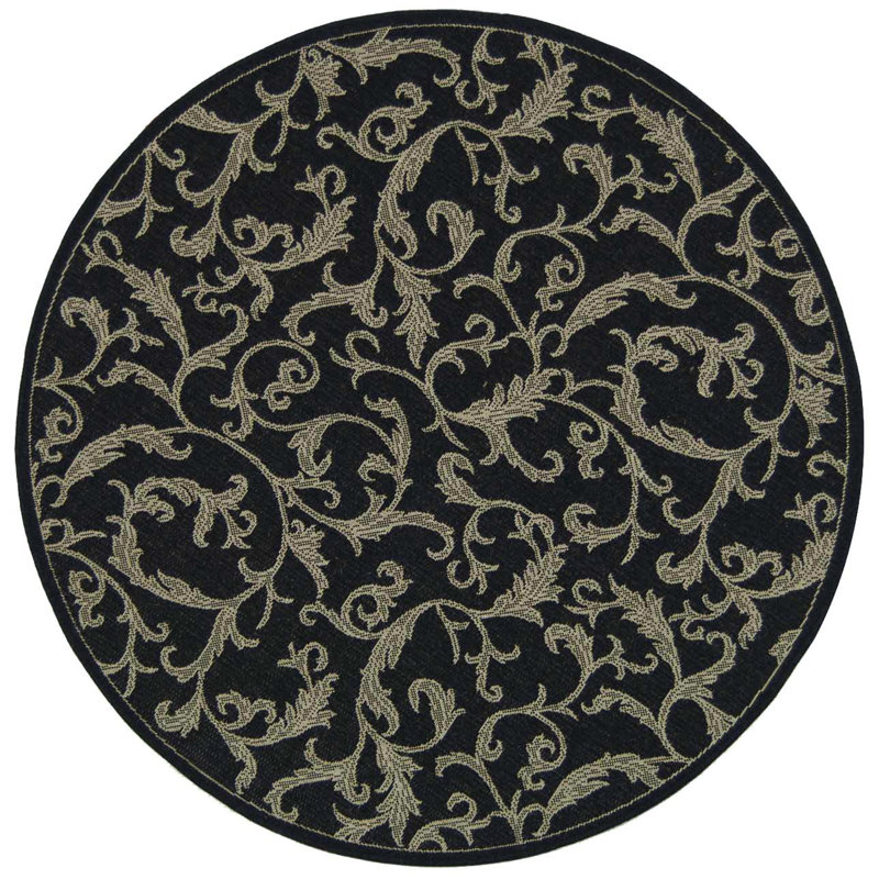 Herefordshire Performance Floral Indoor/Outdoor Area Rug, Round 6'7"
