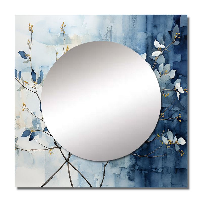 Alaraph - miroir carré à feuilles pour décoration murale, 29 po x 29 po