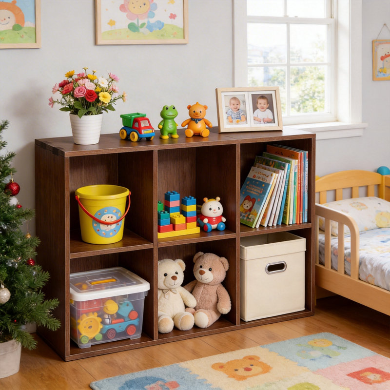 Solid Bookshelf Storage Bookcase with Anti-Tip Hardware