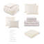 Ensemble d'édredon en microfibre texturée ivoire French Fancy-121534393-121534395