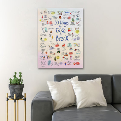 Des activités saines - 50 façons de prendre une pause - 1 valeur P ne s'applique pas - impression sur toile tendue