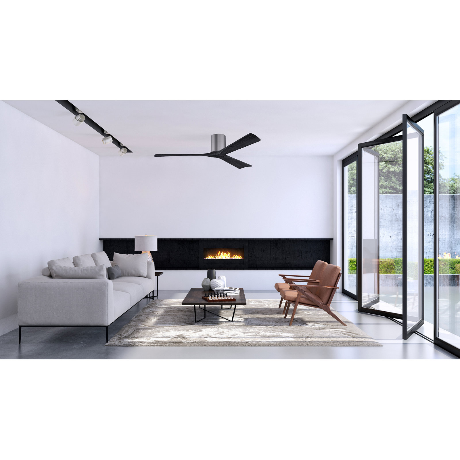 Olivier 3 Blade Ceiling Fan, Matte Black, Brushed Pewter, 60"