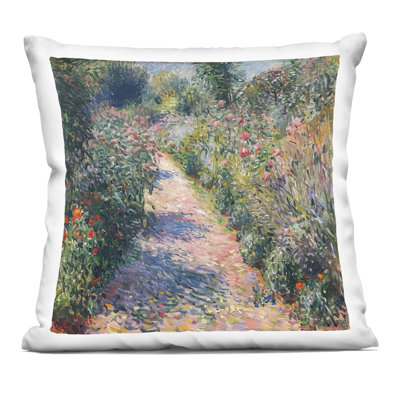 Coussin décoratif imprimé Impressionniste Wildflower Path par LSR Creative Studio
