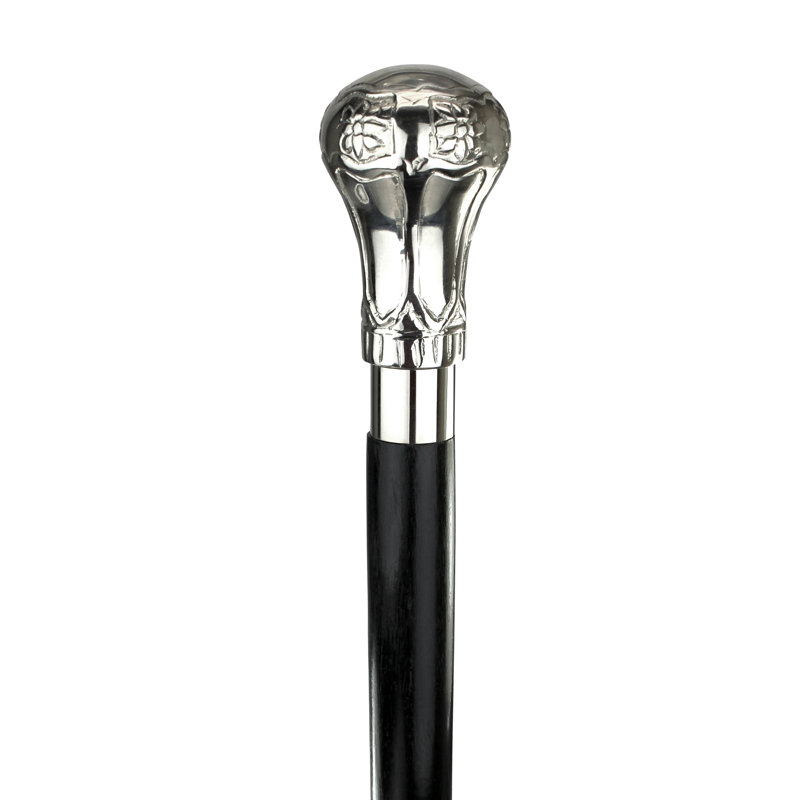 Flamboyant Floral Solid Hardwood Walking Stick