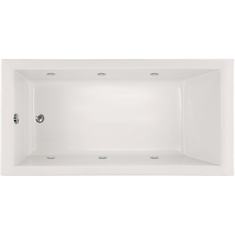 Lacey 72'' x 32'' Acrylic Bathtub, White, Satin Chrome