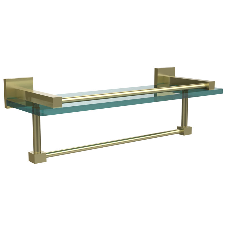 Haranu Bracket Shelf with Towel Bar, Satin Brass
