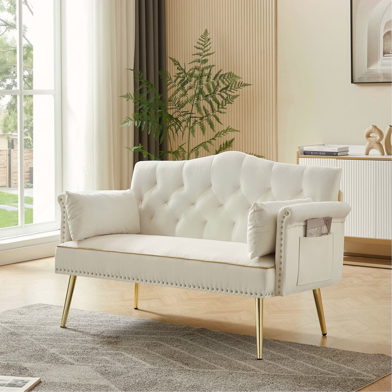 CREAM WHITE  2 SEATER SOFA