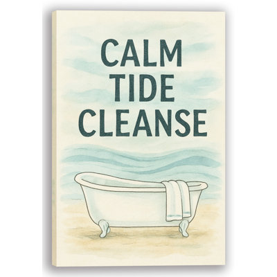 Calm Tide Cleanse – Coastal Bathroom Canvas Wall Art