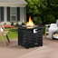 Foyer de table au propane auto avec allumage automatique de 32 000 po avec bassin de rouille, parfait pour les rassemblements de jardin, couverture imperméable, cadre, terrasse convenable