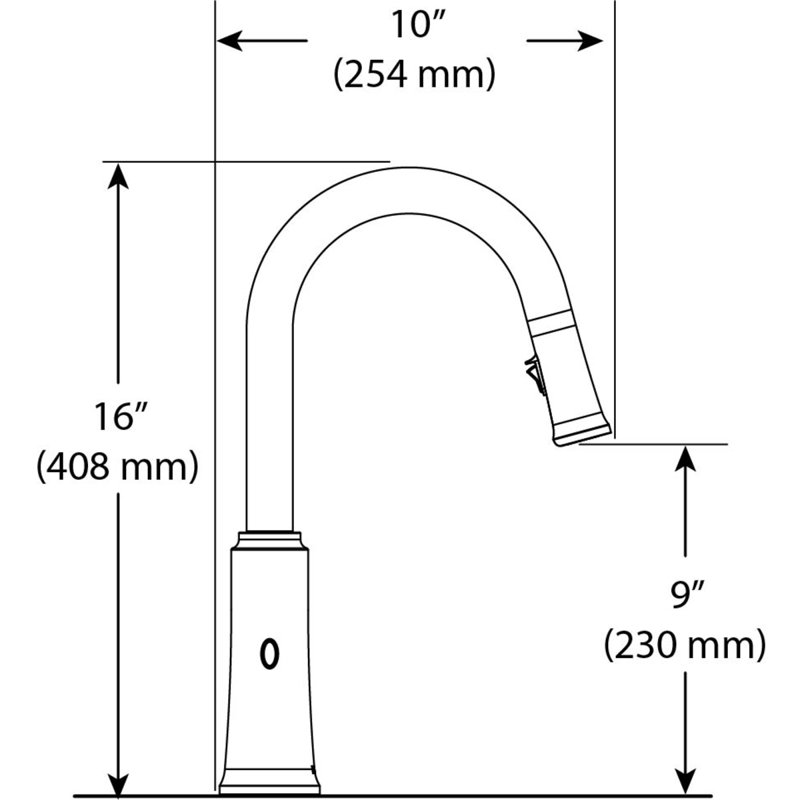 Trattoria Pull-Down Touchless Kitchen Faucet With C-Spout, Stainless Steel