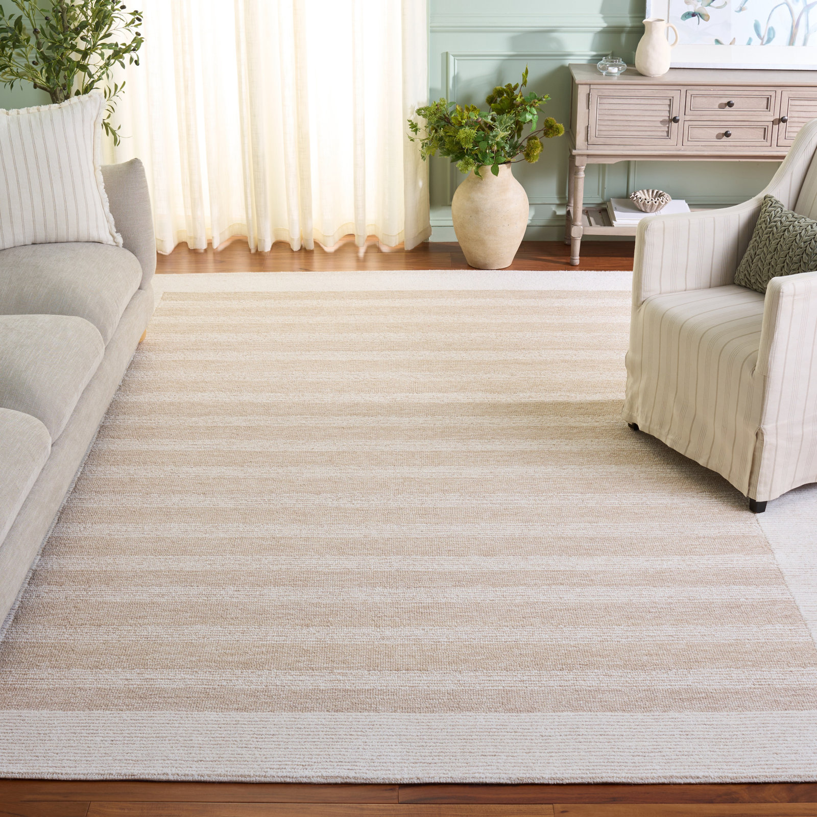 Hand-Tufted Striped Wool Rug, Rectangle 8' x 10'