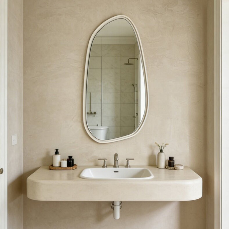 Miroir mural en bois aggloméré Free Form, 43.31"H×31.50"L×1.97"W