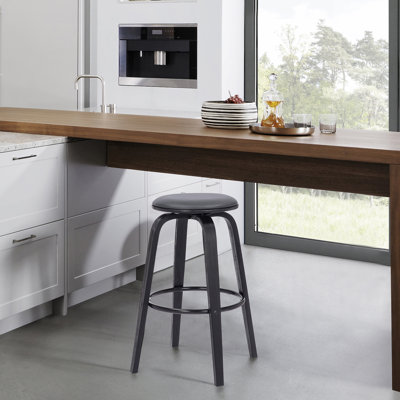 Tabouret tournant Mid-Century sans dossier avec repose-pieds