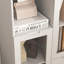 Armoire avec portes en verre et tiroir, espace de rangement ouvert