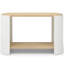 Table de bout ovale avec tablettes à 2 couches, cadre blanc et naturel, structure stable, mobilier de bureau de salon facile à assembler, rangement du café solide, installation rapide