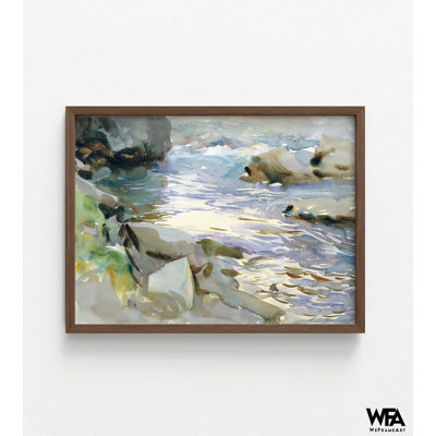 Stream And Rocks By John Singer Sargent, Watercolor Painting, Watercolor Nature Art Print, Singer Sargent Art, Wall Art