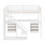 Lit mezzanine en bois avec tiroirs, bureau et bande lumineuse pour adolescents-60389225-60389226