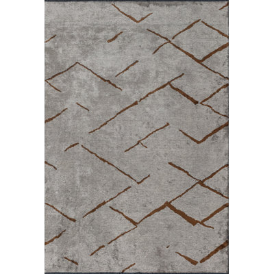 Brown Beige Abstract Luxury Area Rug
