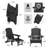  HDPE Outdoor Folding Adirondack Rocking Chair With Retractable Ottoman-1969850218