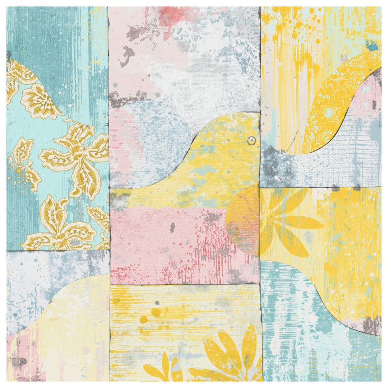 Patchwork Floral Abstract Blankets, 50in W x 60in H