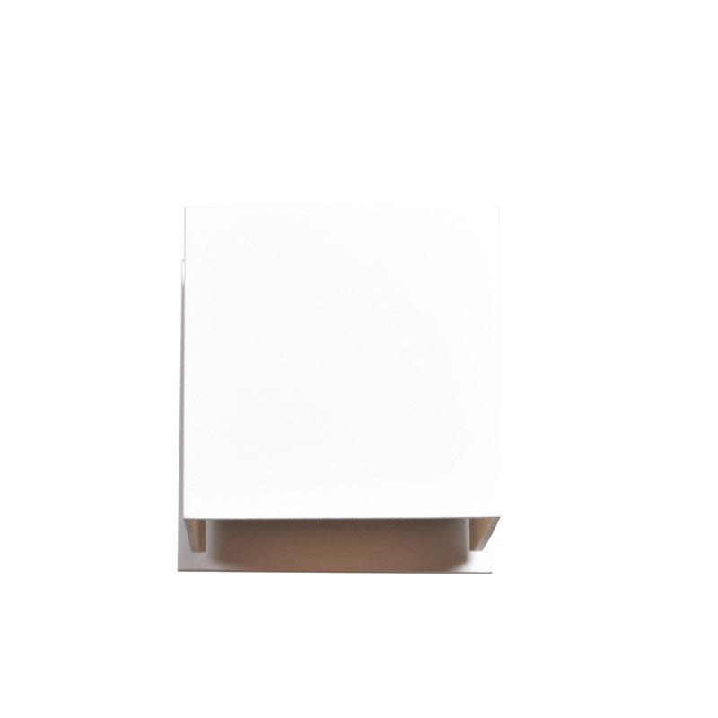 Square - LED Four Inch Outdoor Wall Sconce, White