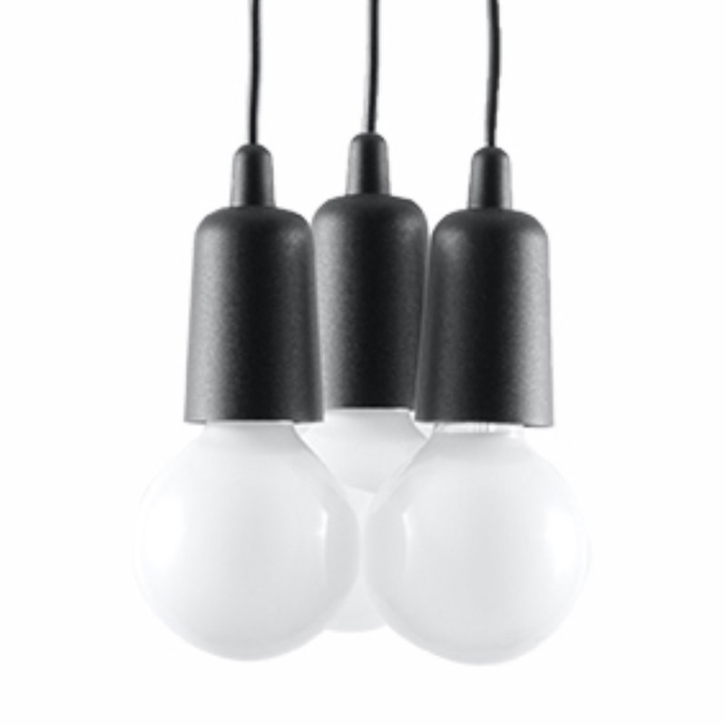 Ahva 3 - Light White Cluster Pendant, Black