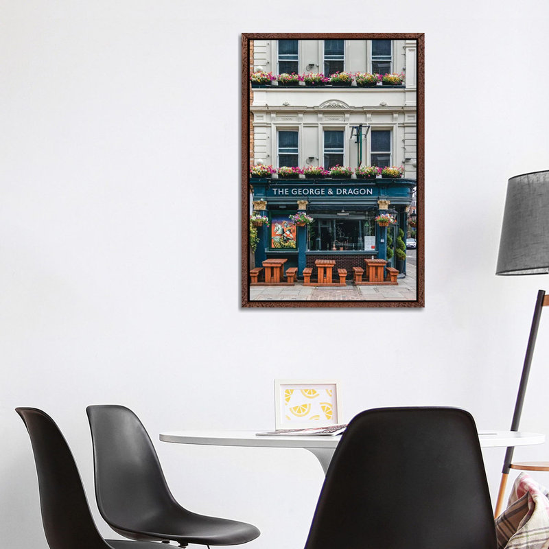 Pubs In London 1 Piece Wall Art on Canvas, 101.6 cm H x 66.04 cm W x 4.445 cm D, Classic Wood Floater Framed