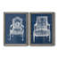 Antique Chair Blueprint V - ensemble de 2 impressions sur toile encadrées-1471190114-1471190126