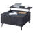 35" Square Lift Top Coffee Table with Fluted Cabinet Door, Organic Modern Wood Coffee Table with Hidden Storage and Rounded Corners for Living Room, Apartment & Small Spaces-1091253923
