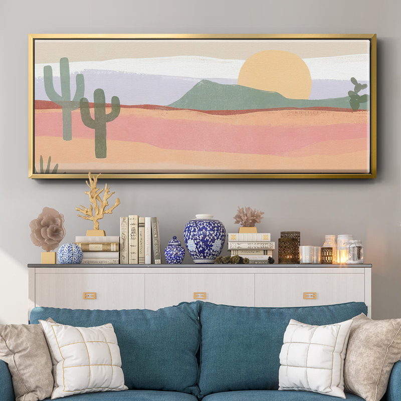 Cactus Plateau I- Framed Canvas