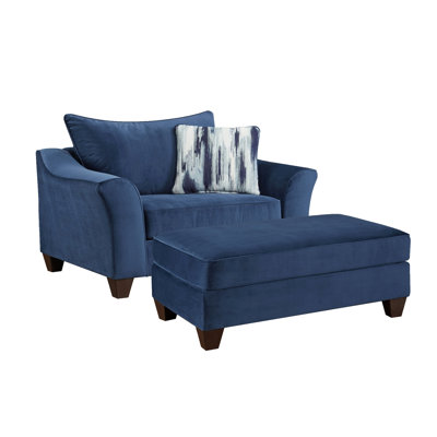 Ensemble de fauteuil à dossier en tissu avec repose-pieds Camero
