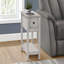 Table d'appoint, bout, table d'appoint, 2 niveaux, étroit, lampe, tiroir de rangement, placage, transitionnel