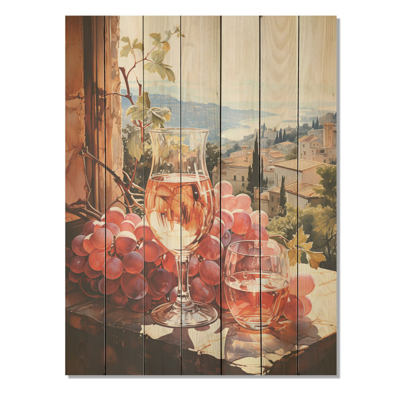 Vineyard Gentle Impression I - impression de vin sur bois, H 44 po x l 34 po