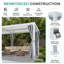 Pergola à persiennes Aurestead, pergola réglable en aluminium avec toits à persiennes indépendants, rideaux et moustiquaire-128975887-128975889