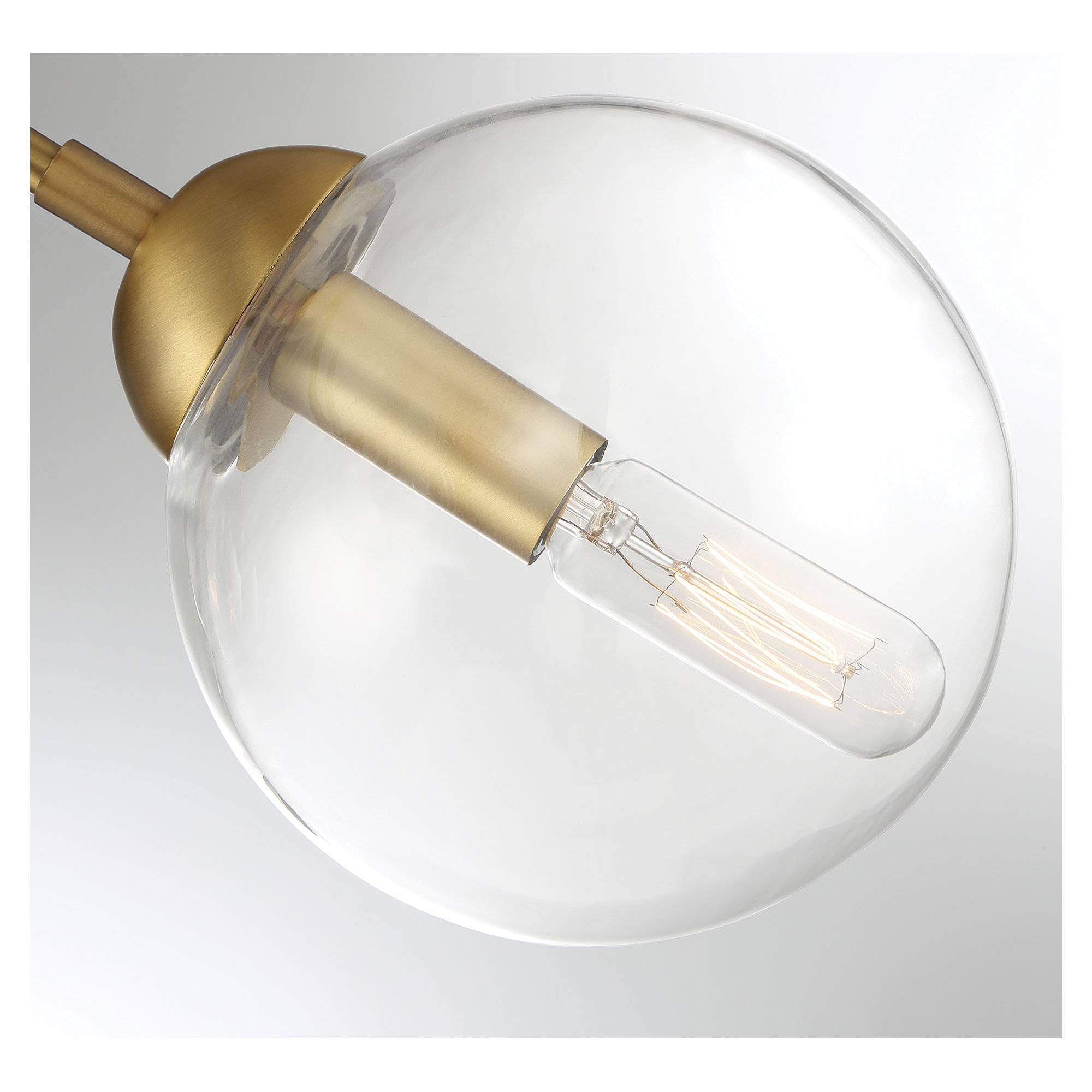 Moonrise 3 - Light Unique Globe Chandelier, Natural Brass