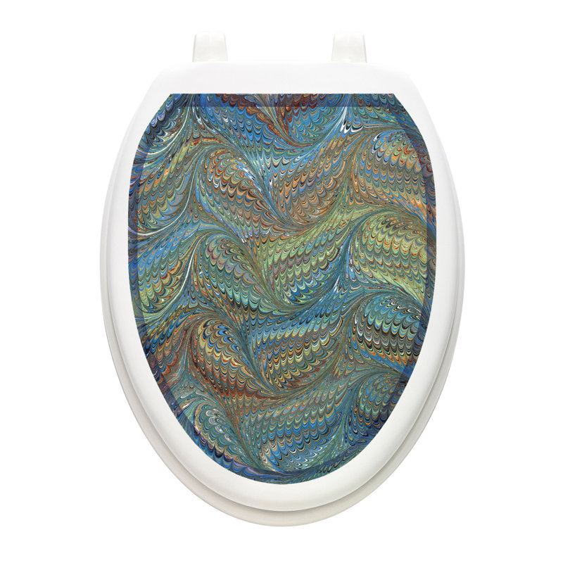Adhésif décoratif pour siège de toilette Classic Victorian Feather, Allongé