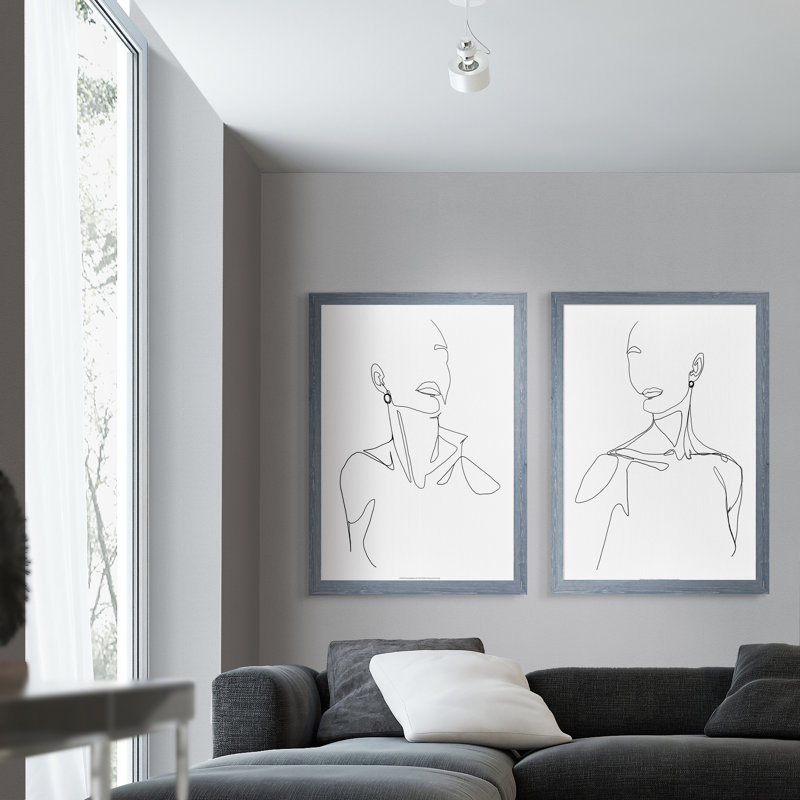 " Everlasting Elegance I " by Vincent Van Gogh 2 - Pieces, 20" H x 16" W x 1.25" D, Gray Framed Canvas, No Mat