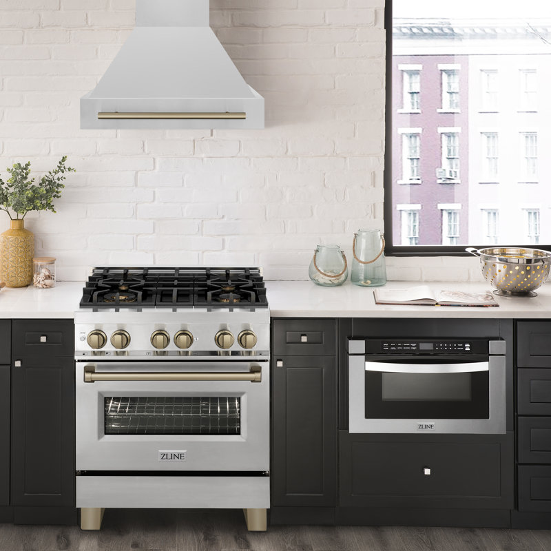 ZLINE Autograph 30" Legacy Dual Fuel Range w/ 4 Burners, Champagne Bronze