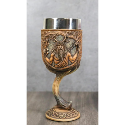 Celtic Horned God Herne Cernunnos With Antlers And Sacred Symbols Wine Goblet