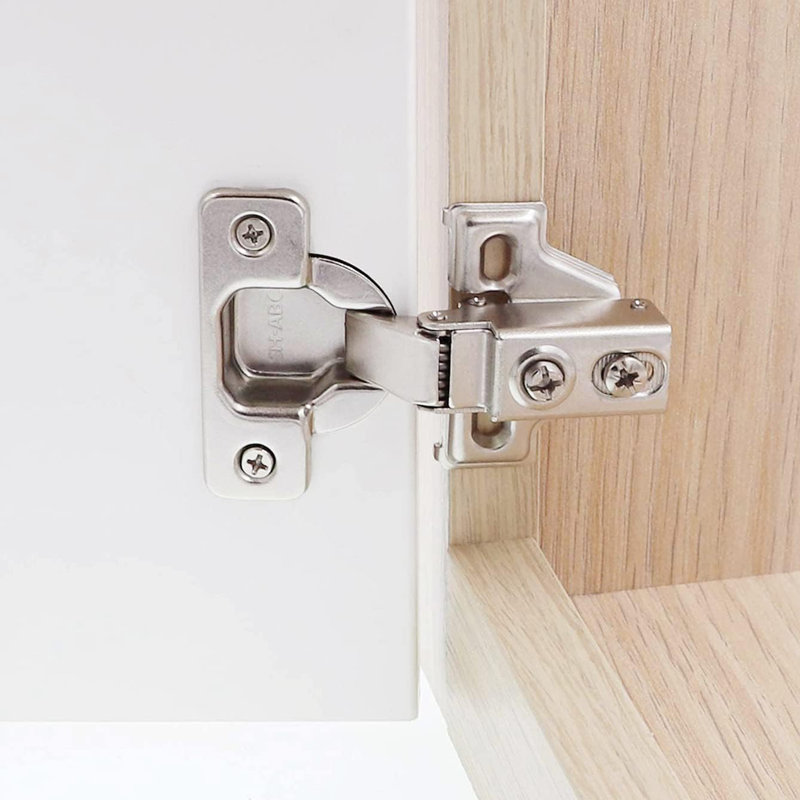 Paquet de 2 charnières d'armoire à fermeture en douceur à recouvrement complet de 5/8 po pour armoires de cuisine - Charnière de porte d'armoire dissimulée à 105 ° - Vis à 3 réglages et installation facile