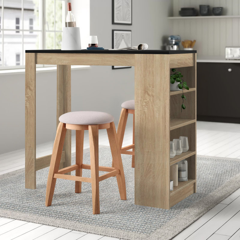 Neville Rectangular Dining Table, Natural Oak/Black