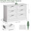 Commode 30 po à 6 tiroirs en bois blanc pour chambre à coucher et garde-robe