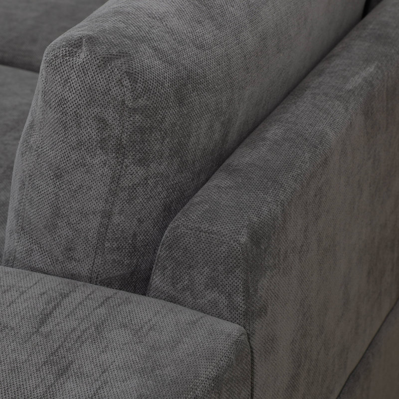 Kerby Microfiber 8-Piece 157" Revisable Sectional With Ottoman, 36" H x 157" W x 36" D