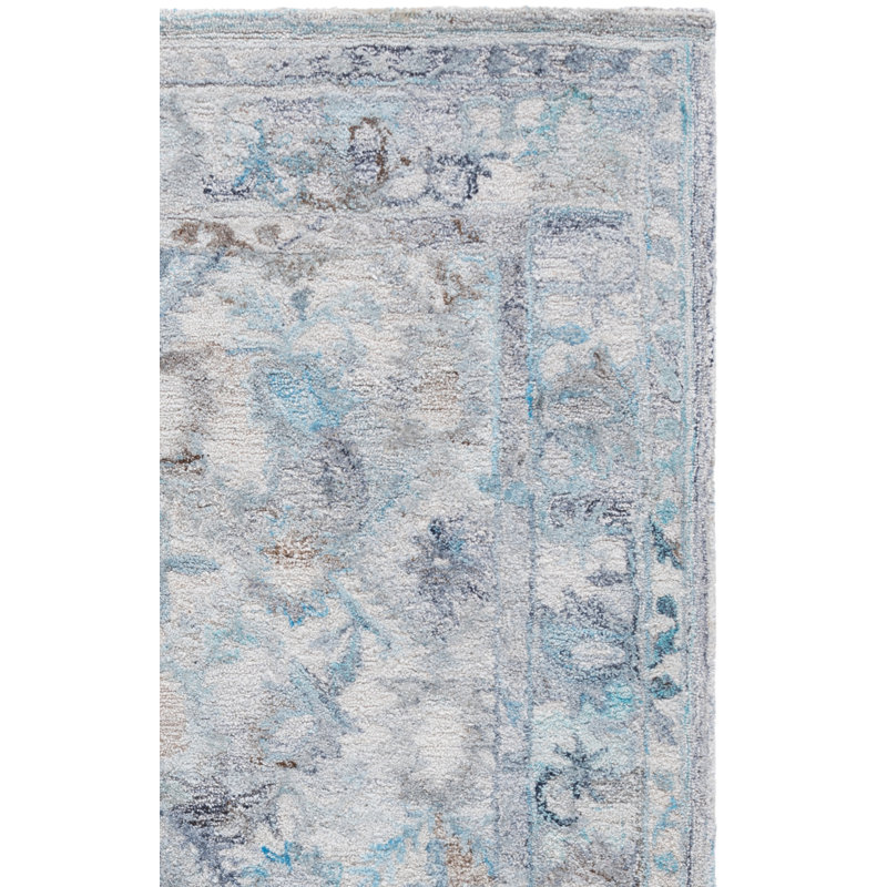 Tapis bleu clair / beige Ceola 126, Rectangle 4pi x 6 pi