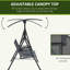 2 balançoires d'extérieur avec auvent, console de rangement pivotante, porte-gobelet, parasol réglable, acier, gris, abat-jour de 528 lb maximum, structure en acier, prises