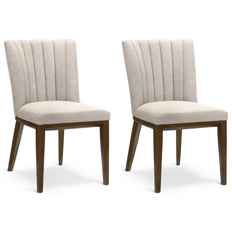 Keyonn 19.5'' H Tufted Fabric Upholstered Side Chair, Beige