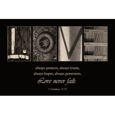 Love 1 Piece Wrapped Canvas Wall Art